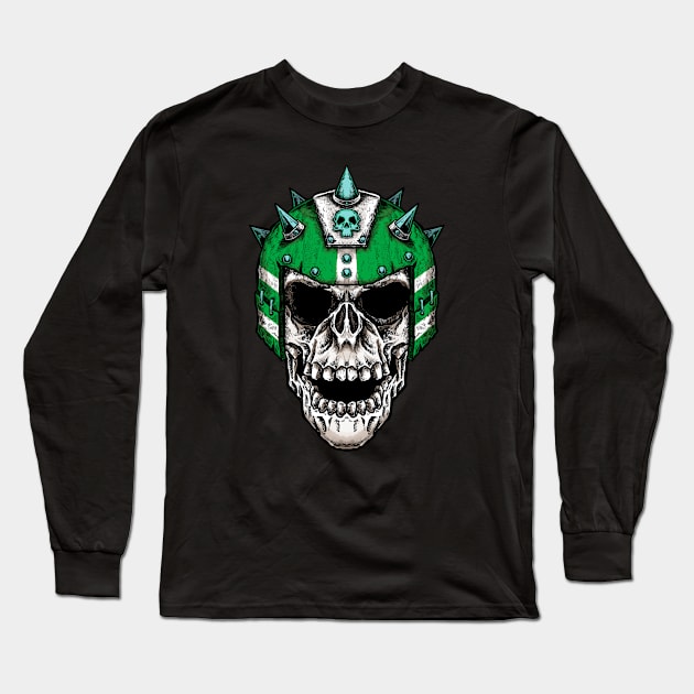 Fantasy Football Skeleton Green 1 Long Sleeve T-Shirt by Spevna